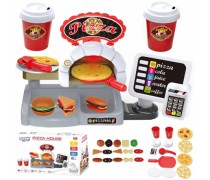 Žaislinė mini picerija su krosnimi, kasos aparatu ir priedais | Fast Food | Woopie 45036
